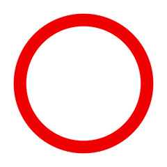 Round red border. Stop sign template.