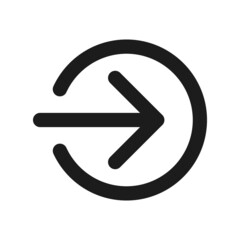 Arrow in circle pictogram. Isolated vector icon.