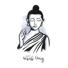 .Beautiful happy vesak day buddha jayanti traditional card background