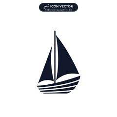 sailboat icon symbol template for graphic and web design collection logo vector illustration