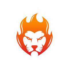 lion fire logo vector inspiration