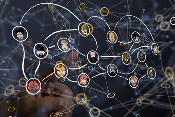 Obraz na płótnie Canvas people network structure HR - Human resources management and recruitment