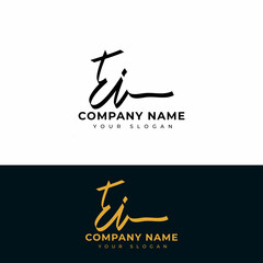 Ei Initial signature logo vector design