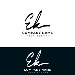 Ek Initial signature logo vector design