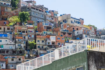 Foto auf Acrylglas Copacabana, Rio de Janeiro, Brasilien View of the peacock favela in the Copacabana neighborhood in Rio de Janeiro.