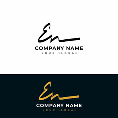En Initial signature logo vector design