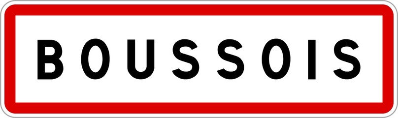 Panneau entrée ville agglomération Boussois / Town entrance sign Boussois