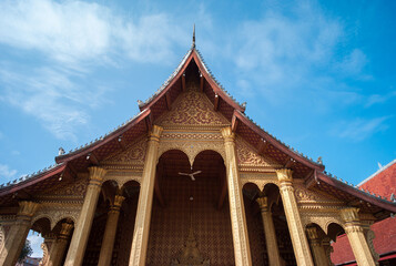 Wat Sensoukharam Temple in Luang Prabang, Laos, It's was declared world heritage city by Unesco