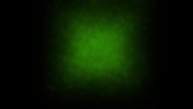 Green smoke light background animation on black banner 