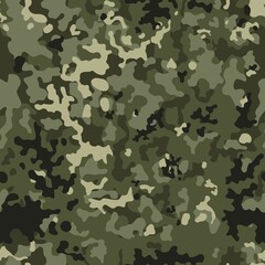 
Army camo illustration, endless vector pattern, khaki texture, military uniform.