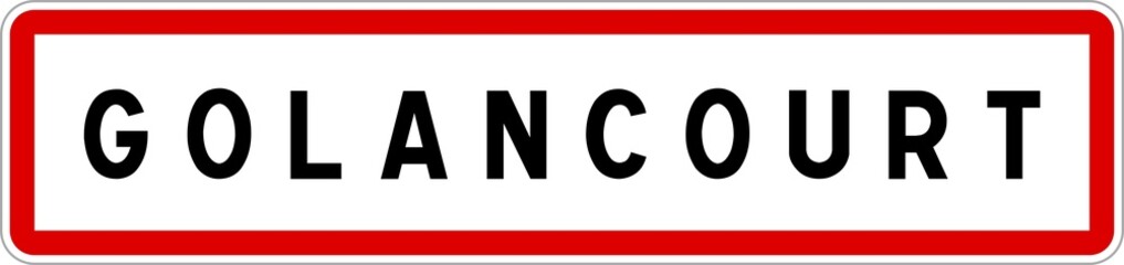 Panneau entrée ville agglomération Golancourt / Town entrance sign Golancourt