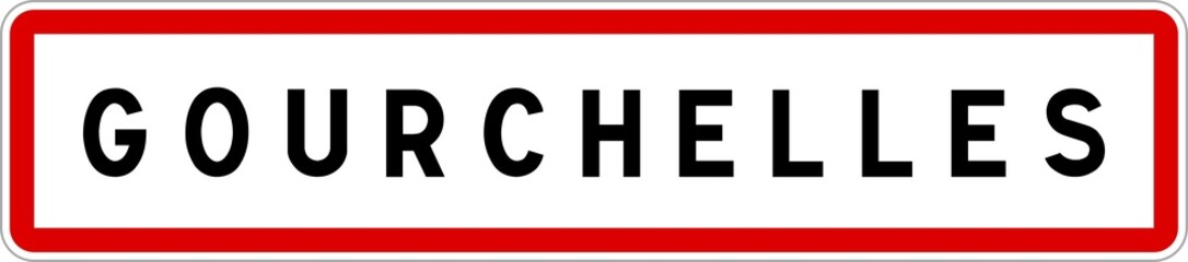 Panneau entrée ville agglomération Gourchelles / Town entrance sign Gourchelles