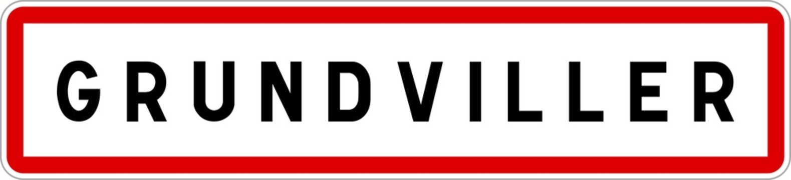 Panneau entrée ville agglomération Grundviller / Town entrance sign Grundviller