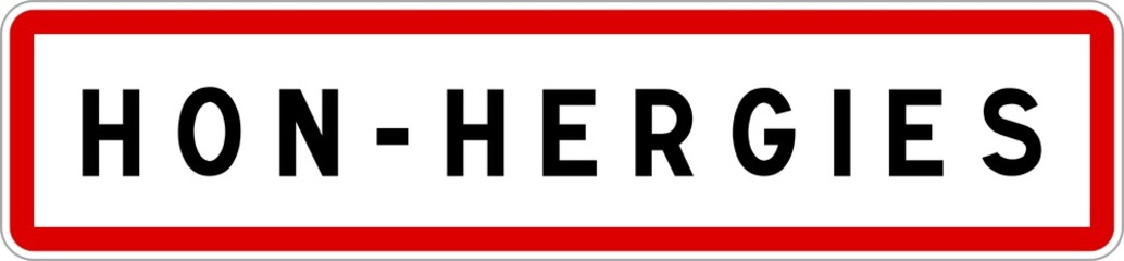 Panneau entrée ville agglomération Hon-Hergies / Town entrance sign Hon-Hergies