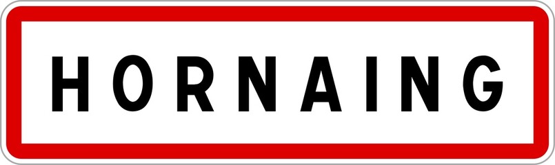 Panneau entrée ville agglomération Hornaing / Town entrance sign Hornaing