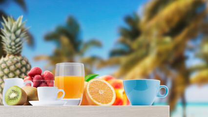 Fototapeta premium Delicious breakfast on the beach