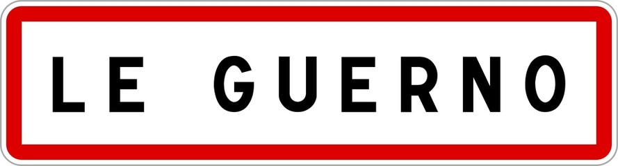 Panneau entrée ville agglomération Le Guerno / Town entrance sign Le Guerno