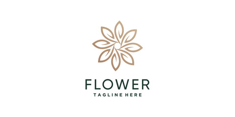 Flower logo design simple and unique Premium Vector