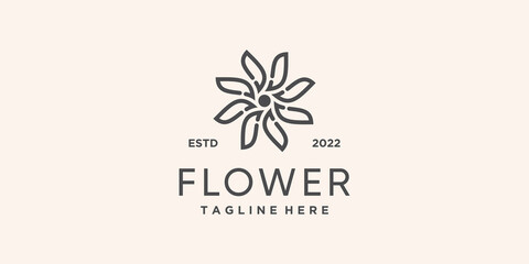 Flower logo design simple and unique Premium Vector