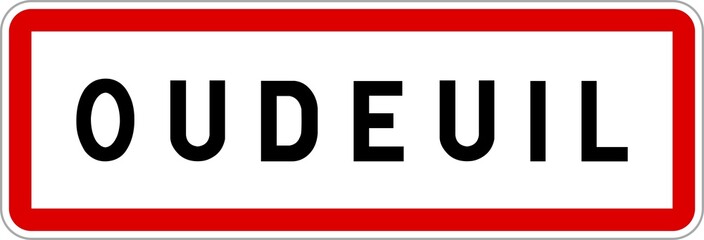 Panneau entr&eacute;e ville agglom&eacute;ration Oudeuil / Town entrance sign Oudeuil
