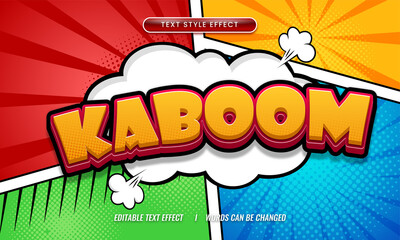 Naklejka premium Kaboom editable text effect in comic style suitable for comic book Premium Vector 