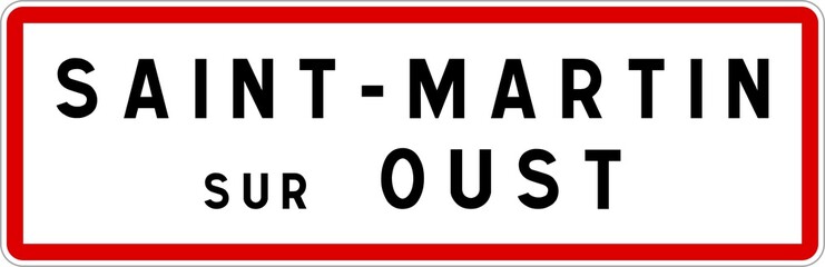 Panneau entrée ville agglomération Saint-Martin-sur-Oust / Town entrance sign Saint-Martin-sur-Oust