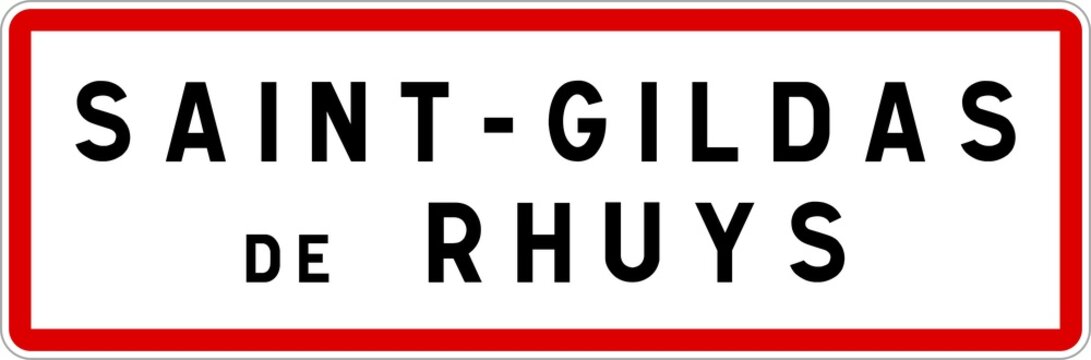 Panneau entr&eacute;e ville agglom&eacute;ration Saint-Gildas-de-Rhuys / Town entrance sign Saint-Gildas-de-Rhuys
