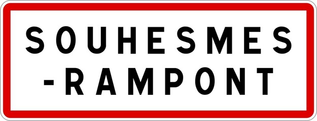 Panneau entrée ville agglomération Souhesmes-Rampont / Town entrance sign Souhesmes-Rampont
