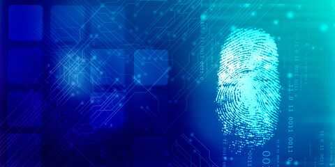 Fingerprint Scanning Technology Concept 2d Illustration
