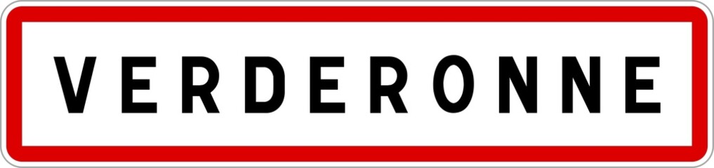 Panneau entrée ville agglomération Verderonne / Town entrance sign Verderonne