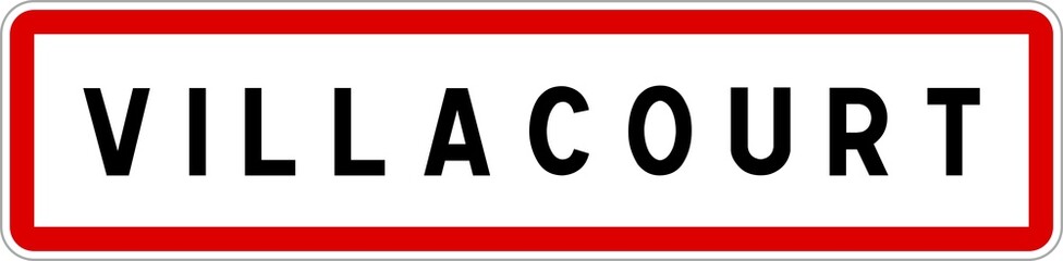 Panneau entrée ville agglomération Villacourt / Town entrance sign Villacourt