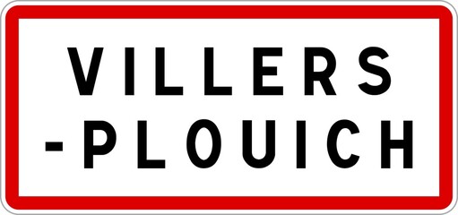 Panneau entrée ville agglomération Villers-Plouich / Town entrance sign Villers-Plouich