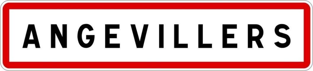 Panneau entrée ville agglomération Angevillers / Town entrance sign Angevillers