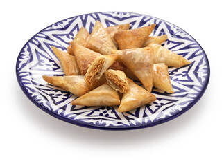 homemade almond briouat, moroccan cuisine