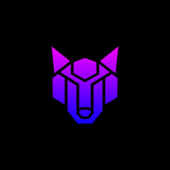wolf tech logo design icon vector modern shape