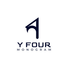 monogram letter y 4 logo design
