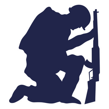 soldier kneeling silhouette