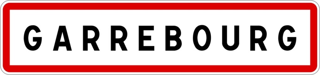 Panneau entrée ville agglomération Garrebourg / Town entrance sign Garrebourg