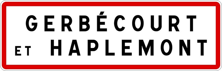 Panneau entrée ville agglomération Gerbécourt-et-Haplemont / Town entrance sign Gerbécourt-et-Haplemont
