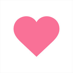 pink heart icon on a white background. vector