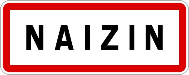 Panneau entrée ville agglomération Naizin / Town entrance sign Naizin