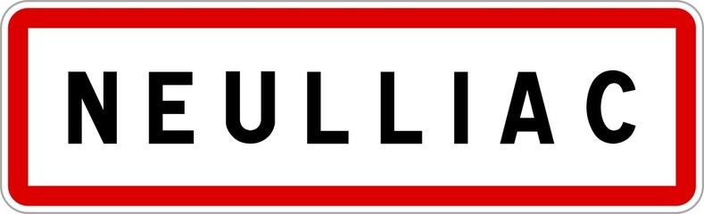 Panneau entrée ville agglomération Neulliac / Town entrance sign Neulliac