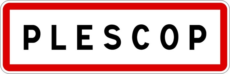 Panneau entrée ville agglomération Plescop / Town entrance sign Plescop