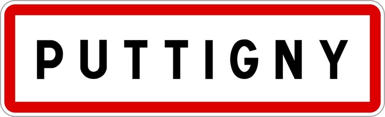 Panneau entrée ville agglomération Puttigny / Town entrance sign Puttigny