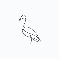 Stork line logo. heron logo icon vector