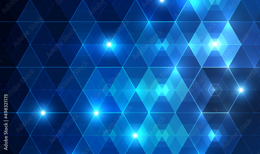 Poster abstract blue futuristic surface hexagon pattern. digital technology background. abstract hexagons b