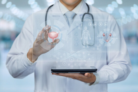 Concept of modern technology for the diagnosis of the urinary system.