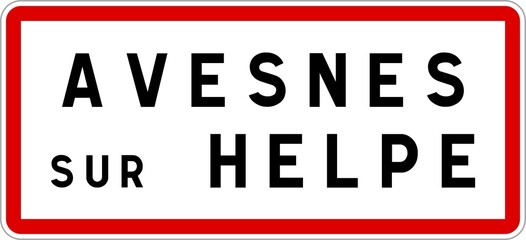Panneau entrée ville agglomération Avesnes-sur-Helpe / Town entrance sign Avesnes-sur-Helpe
