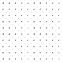 Square seamless background pattern from geometric shapes are different sizes and opacity. The pattern is evenly filled with small black zodiac leo symbols. Vector illustration on white background