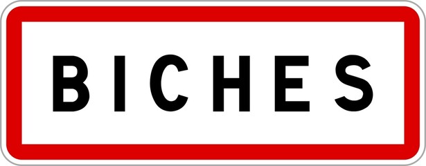 Panneau entrée ville agglomération Biches / Town entrance sign Biches